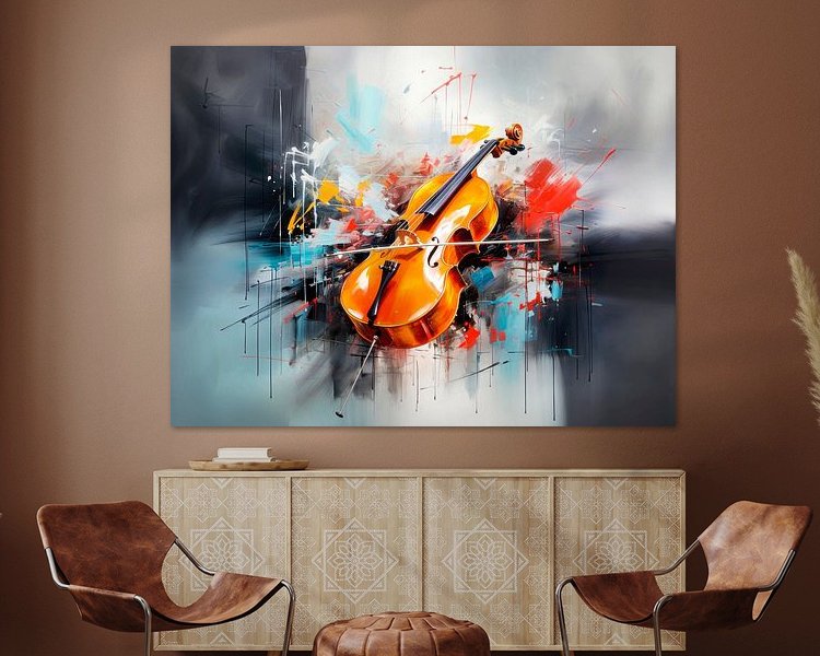 MUSIC ART Cello by Melanie Viola on canvas, poster, wallpaper and more